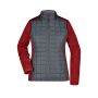 Ladies' Knitted Hybrid Jacket red-melange/anthracite-melange XS