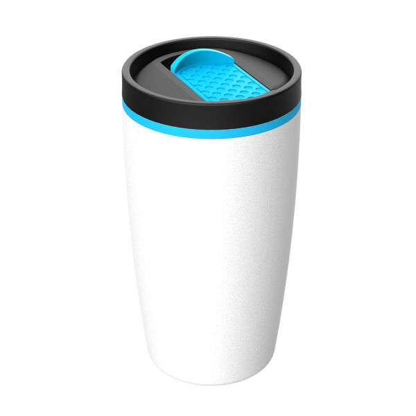Thermo mug RETUMBLER-METZ - cyan, white Thermo mug RETUMBLER-METZ - cyan, white