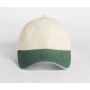 CONTRAST PEAK LOW PROFILE VINTAGE CAP, NATURAL/VINTAGE BOTTLE GREEN, One size, BEECHFIELD