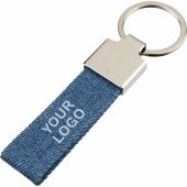 Denim sleutelhanger Enzi blauw