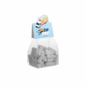 Blokzakje met kopkaartje in eigen vorm en 100 gram snoep