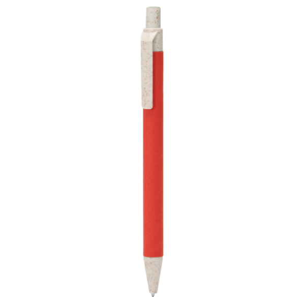 GROVE balpen van gerecycled karton - rood/wit GROVE balpen van gerecycled karton - rood/wit