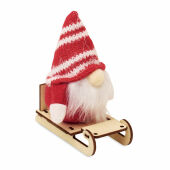 FROSTY SLEIGH - Kabouter op houten slee - Rood