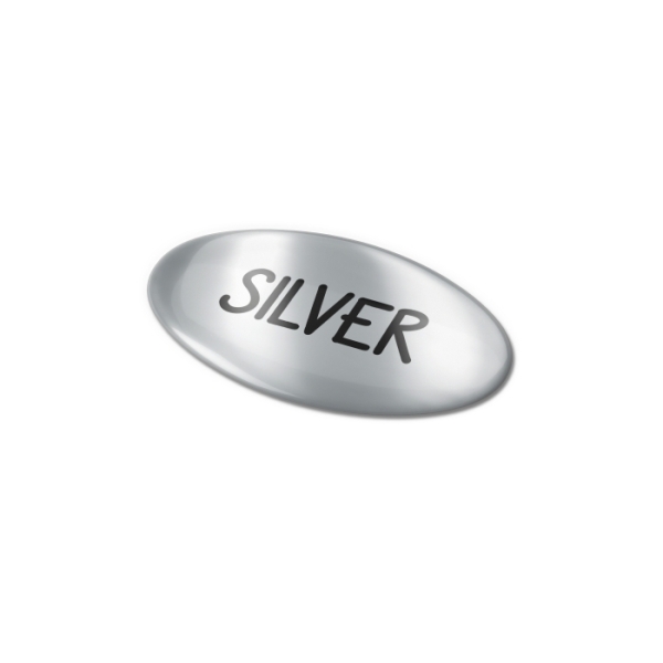 Doming Ovaal 30x15 mm - Zilver