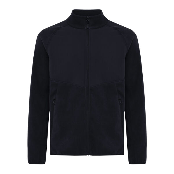 Iqoniq Talung gerecycled polyester fleece jas met rits, zwart (XL)