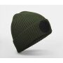 CIRCULAR FASHION PATCH BEANIE, OLIVE GREEN/BLACK, One size, BEECHFIELD