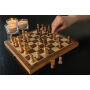 Luxe houten opvouwbaar schaakspel, bruin