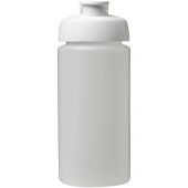 Baseline® Plus grip 500 ml sportfles met flipcapdeksel - Transparent/Wit Baseline® Plus grip 500 ml sportfles met flipcapdeksel - Transparent/Wit