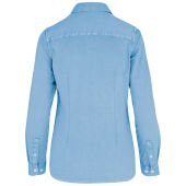 Ecologisch verwassen damesoverhemd Washed Cool Blue XXL