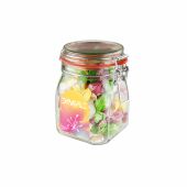 Weckpot 0,9 liter, gevuld met snoep, Transparant, Napoleon fruitmix