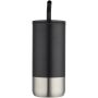 Grayson 480 ml RCS recycled insulated tumbler with straw - Black