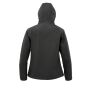 3-laagse gerecycleerde softshell met capuchon voor dames black XS