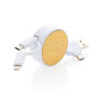 RCS gerecycled plastic Ontario 6-in-1 oprolbare kabel, wit