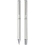 Lucetto cadeauset met balpen en rollerbalpen van gerecycled aluminium (zwarte inkt) - Zilver
