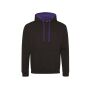 VARSITY HOODIE, JET BLACK / PURPLE, XXL, JUST HOODS