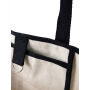 VINGA Volonne AWARE™ recycled canvas strandtas, gebroken wit, zwart