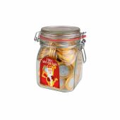 Weckpot 0,9 liter, gevuld met snoep, Transparant, Chocolade munten