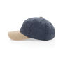 BEAU AWARE™ Washed 6 panel 270gsm cotton twill two tone cap, donkerblauw