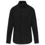 Heren stretch overhemd lange mouwen Black XS