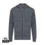 Iqoniq Abisko gerecycled katoen hoodie met rits, heather anthracite (S)