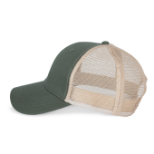 Ecologische uniseks truckerpet met 6 panelen Organic Khaki / Beige One Size