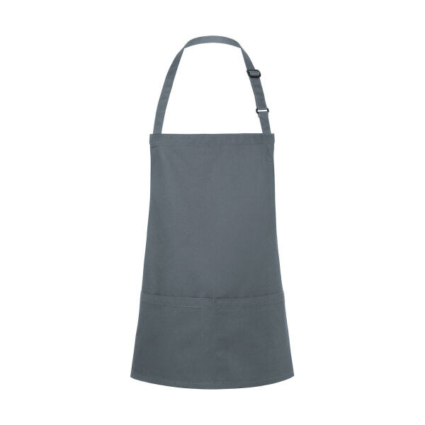 Short Bib Apron Basic with Buckle and Pocket - Anthracite - One Size