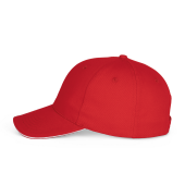 Baseballpet - 6 panelen Red / White One Size Baseballpet - 6 panelen Red / White One Size