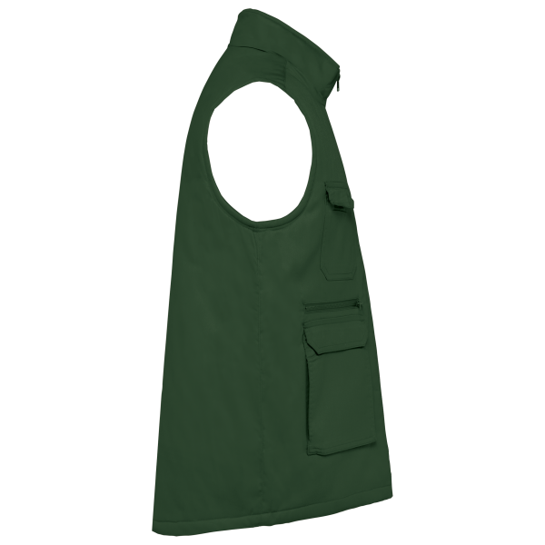 Gewatteerde uniseks bodywarmer van polykatoen multizakken Forest Green XS Gewatteerde uniseks bodywarmer van polykatoen multizakken Forest Green XS