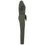 Tricot jumpsuit met korte mouwen voor dames van linnen Organic Khaki L