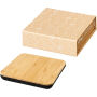 Leaf 5W draadloos oplaadstation van bamboe en stof - Naturel/Zwart