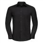 RUS Men LSL Tailored Polycot. Poplin Shirt, Black, 4XL