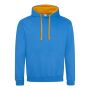 VARSITY HOODIE, SAPPHIRE BLUE/ORANGE CRUSH, XS, JUST HOODS