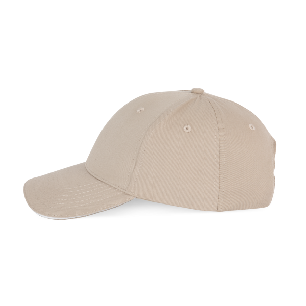 6-Panel-Kappe mit Kontrast-Sandwichschirm Beige / White One Size 6-Panel-Kappe mit Kontrast-Sandwichschirm Beige / White One Size