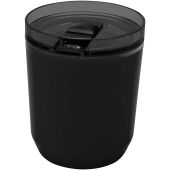 Hudson 180 ml dubbelwandige beker van gerecycled plastic - Zwart