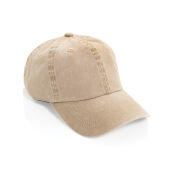 BEAU AWARE™ Washed 6 panel 270gsm cotton twill cap, beige