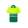 TWO-TONE HIGH VISIBILITY SHORT SLEEVE POLO SHIRT, FLUO YELLOW / GREEN, 4XL, VELILLA