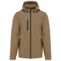 3-laags uniseks softshelljas met afneembare capuchon en mouwen Camel 5XL