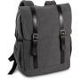 Rugzak van canvas met klep Washed Dark Grey One Size