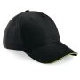 ATHLEISURE 6 PANEL CAP, BLACK/LIME, One size, BEECHFIELD