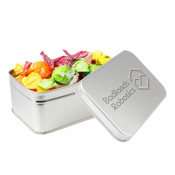 Rechthoekig blik met embossing Zilver Napoleon fruitmix Rechthoekig blik met embossing Zilver Napoleon fruitmix