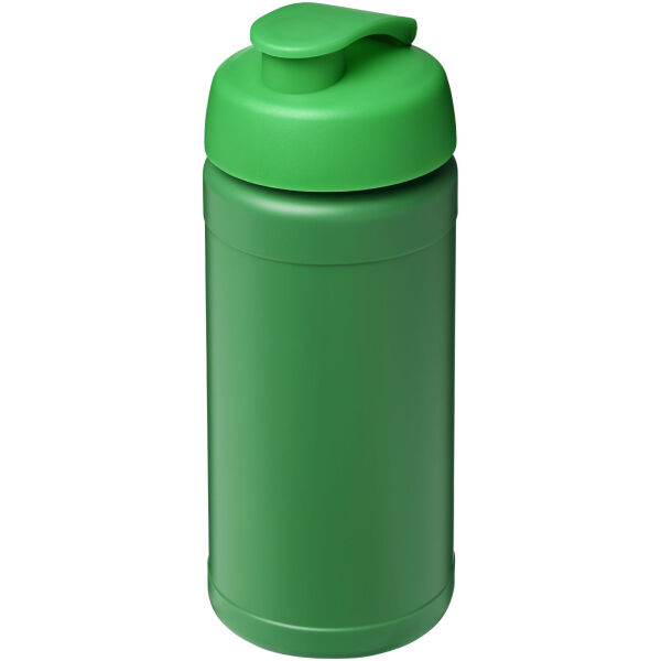 Baseline 500 ml gerecyclede drinkfles met klapdeksel - Groen/Groen
