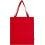 Madras draagtas van 140 g/m² GRS gerecycled katoen met 12L - Rood