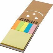 Kartonnen memoblaadjes set Kim bruin