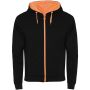 Fuji unisex sweatjack - Zwart/Fluor Orange - S