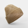Grof gebreide muts met patch Espresso Haze One Size