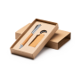 FEZ Set van balpen en sleutelhanger uit gerecycled leer - ecru