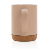 Keramische mok met kurken bodem 280 ml, bruin