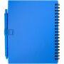Niove recycled plastic soft cover notebook and ballpoint pen set (blue ink) - Blue Niove recycled plastic soft cover notebook and ballpoint pen set (blue ink) - Blue