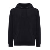 Iqoniq Trivor gerecycled polyester fleece hoodie, zwart (S)