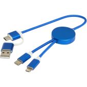 Alasia 5-in-1 30 cm datasynchronisatie- en 27 W snellaadkabel van gerecycled aluminium en plastic - Koningsblauw